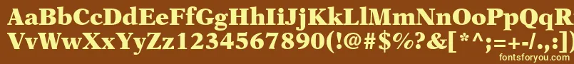 OrchidBlackSsiBlack-fontti – keltaiset fontit ruskealla taustalla