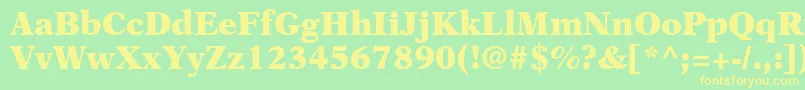 OrchidBlackSsiBlack-fontti – keltaiset fontit vihreällä taustalla