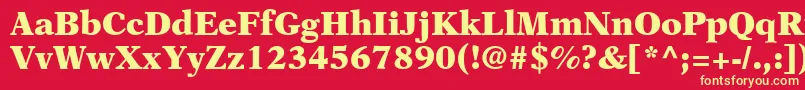 OrchidBlackSsiBlack-fontti – keltaiset fontit punaisella taustalla