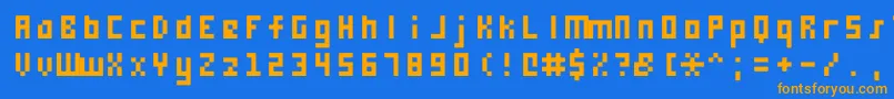 Fonte Monooge0555 – fontes laranjas em um fundo azul