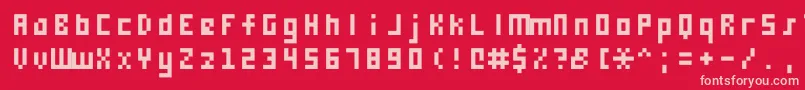 Monooge0555 Font – Pink Fonts on Red Background