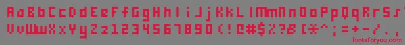 Monooge0555 Font – Red Fonts on Gray Background