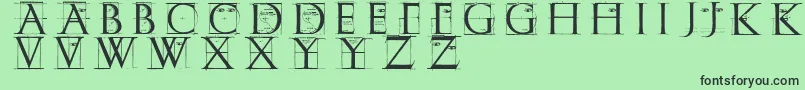 Erikgcapssketches Font – Black Fonts on Green Background