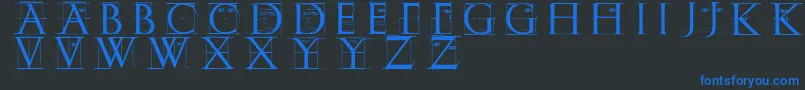 Erikgcapssketches Font – Blue Fonts on Black Background