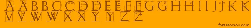 Weitere Informationen zur Erikgcapssketches-Schriftart Erikgcapssketches-Schriftart – Braune Schriften auf orangefarbenem Hintergrund