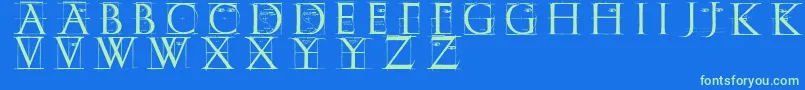 Erikgcapssketches Font – Green Fonts on Blue Background