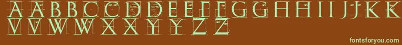 Шрифт Erikgcapssketches – зелёные шрифты на коричневом фоне