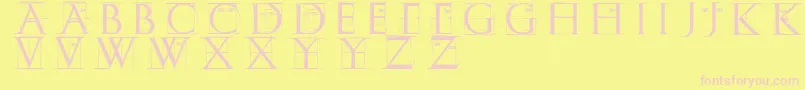 Erikgcapssketches-fontti – vaaleanpunaiset fontit keltaisella taustalla