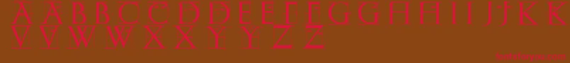 Erikgcapssketches-Schriftart – Rote Schriften auf braunem Hintergrund