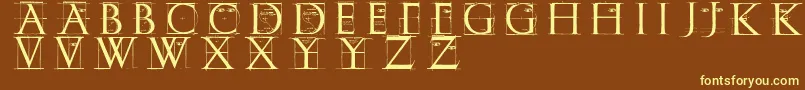 Erikgcapssketches-fontti – keltaiset fontit ruskealla taustalla