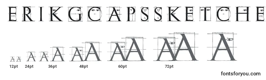 Größen der Schriftart Erikgcapssketches