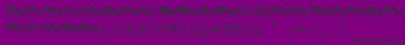 フォントHeart – 紫の背景に黒い文字