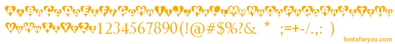 Heart Font – Orange Fonts on White Background