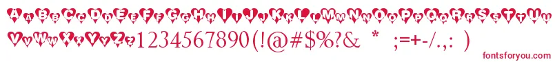 Heart Font – Red Fonts on White Background