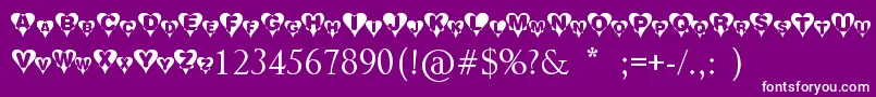 Heart Font – White Fonts on Purple Background