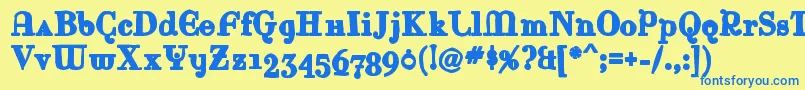 Rinaink Font – Blue Fonts on Yellow Background