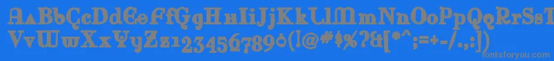 フォントRinaink – 青い背景に灰色の文字