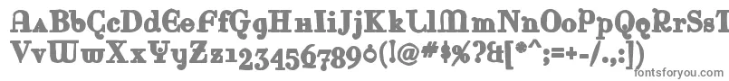 Rinaink-fontti – harmaat kirjasimet valkoisella taustalla