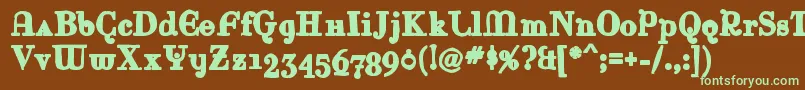 Rinaink-fontti – vihreät fontit ruskealla taustalla