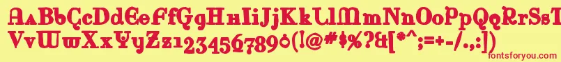 Rinaink-Schriftart – Rote Schriften auf gelbem Hintergrund
