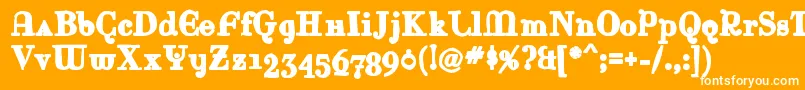 Rinaink Font – White Fonts on Orange Background