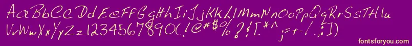 UmpqueRegular Font – Yellow Fonts on Purple Background