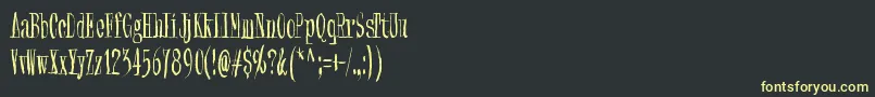 フォントSynonymBlank – 黒い背景に黄色の文字