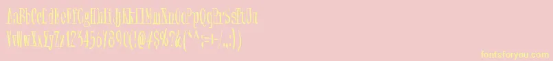 Fonte SynonymBlank – fontes amarelas em um fundo rosa