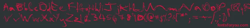 Dispose1 Font – Red Fonts on Black Background
