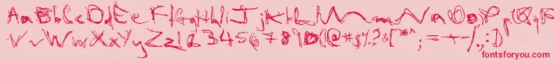 Dispose1 Font – Red Fonts on Pink Background