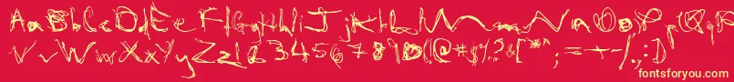 Dispose1 Font – Yellow Fonts on Red Background