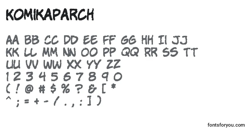 KomikaParch-fontti – aakkoset, numerot, erikoismerkit