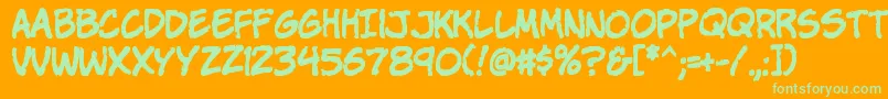 KomikaParch Font – Green Fonts on Orange Background