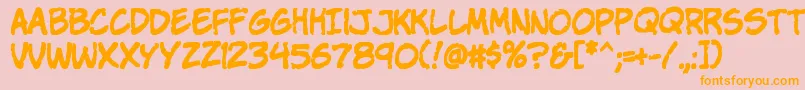 KomikaParch Font – Orange Fonts on Pink Background