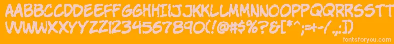 KomikaParch Font – Pink Fonts on Orange Background