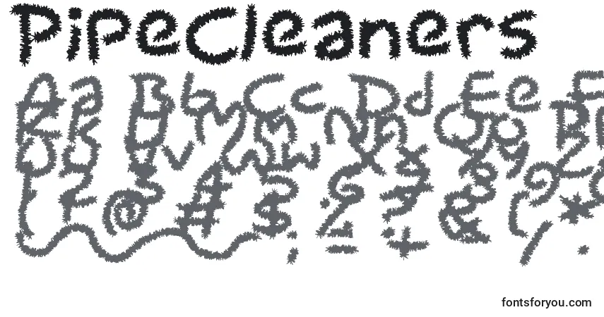 Czcionka PipeCleaners – alfabet, cyfry, specjalne znaki