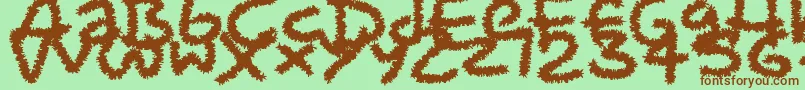 PipeCleaners Font – Brown Fonts on Green Background