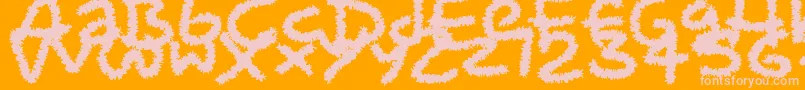 PipeCleaners-Schriftart – Rosa Schriften auf orangefarbenem Hintergrund