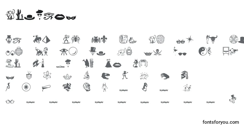 Czcionka Funway1 – alfabet, cyfry, specjalne znaki