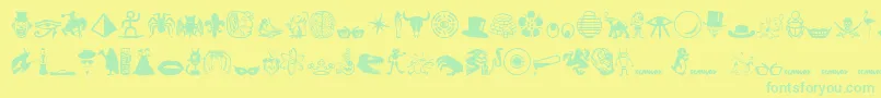 Шрифт Funway1 – зелёные шрифты на жёлтом фоне