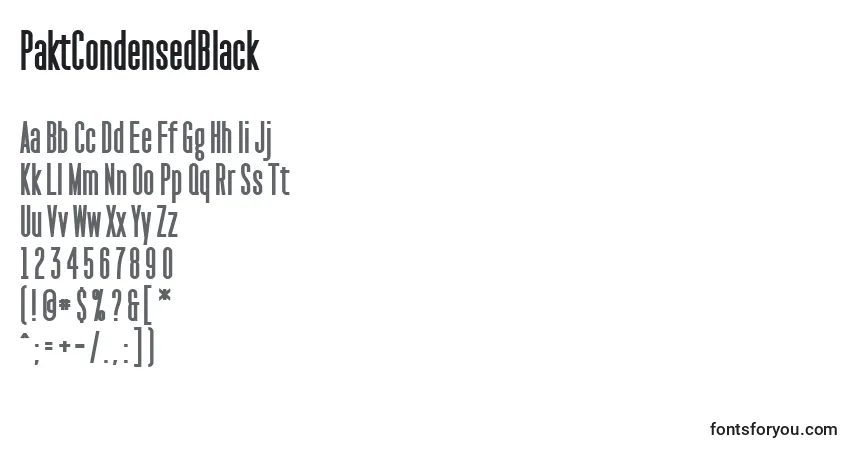 PaktCondensedBlack Font – alphabet, numbers, special characters