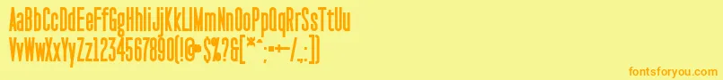 PaktCondensedBlack Font – Orange Fonts on Yellow Background