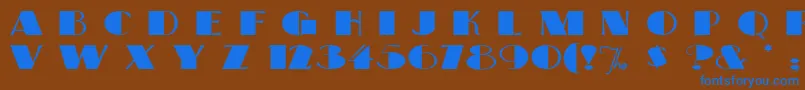 フォントBigapple – 茶色の背景に青い文字