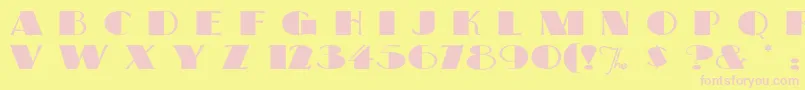 Bigapple Font – Pink Fonts on Yellow Background