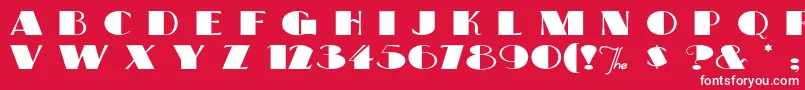 Bigapple-Schriftart – Weiße Schriften auf rotem Hintergrund