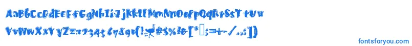 Fastostrich-fontti – siniset fontit valkoisella taustalla