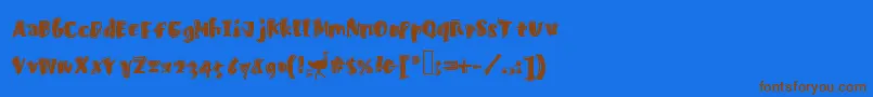 Fastostrich Font – Brown Fonts on Blue Background
