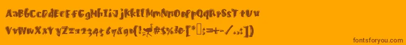 Fastostrich-Schriftart – Braune Schriften auf orangefarbenem Hintergrund