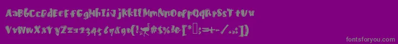 Fastostrich-fontti – harmaat kirjasimet violetilla taustalla
