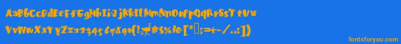 Fastostrich Font – Orange Fonts on Blue Background